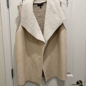 Forever 21 Cream Sherpa-Lined Vest